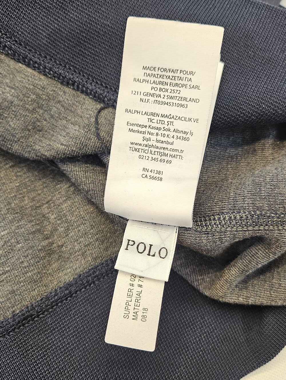 Polo Ralph Lauren Performance Navy Blue P Logo Double Knit Sweatshirt Sz Large - Picture 7 of 12